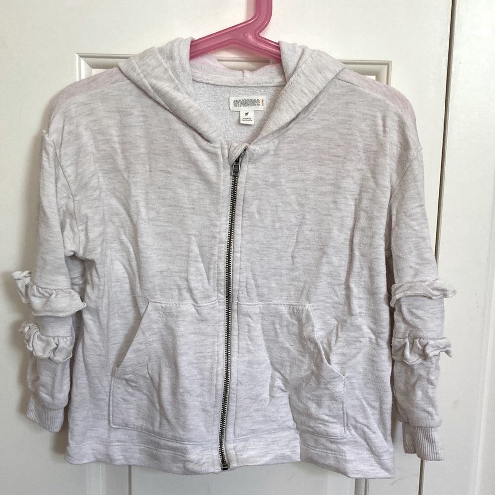 Gymboree spring/summer light hoodie. Ruffled sleeves.  Size 2T.
